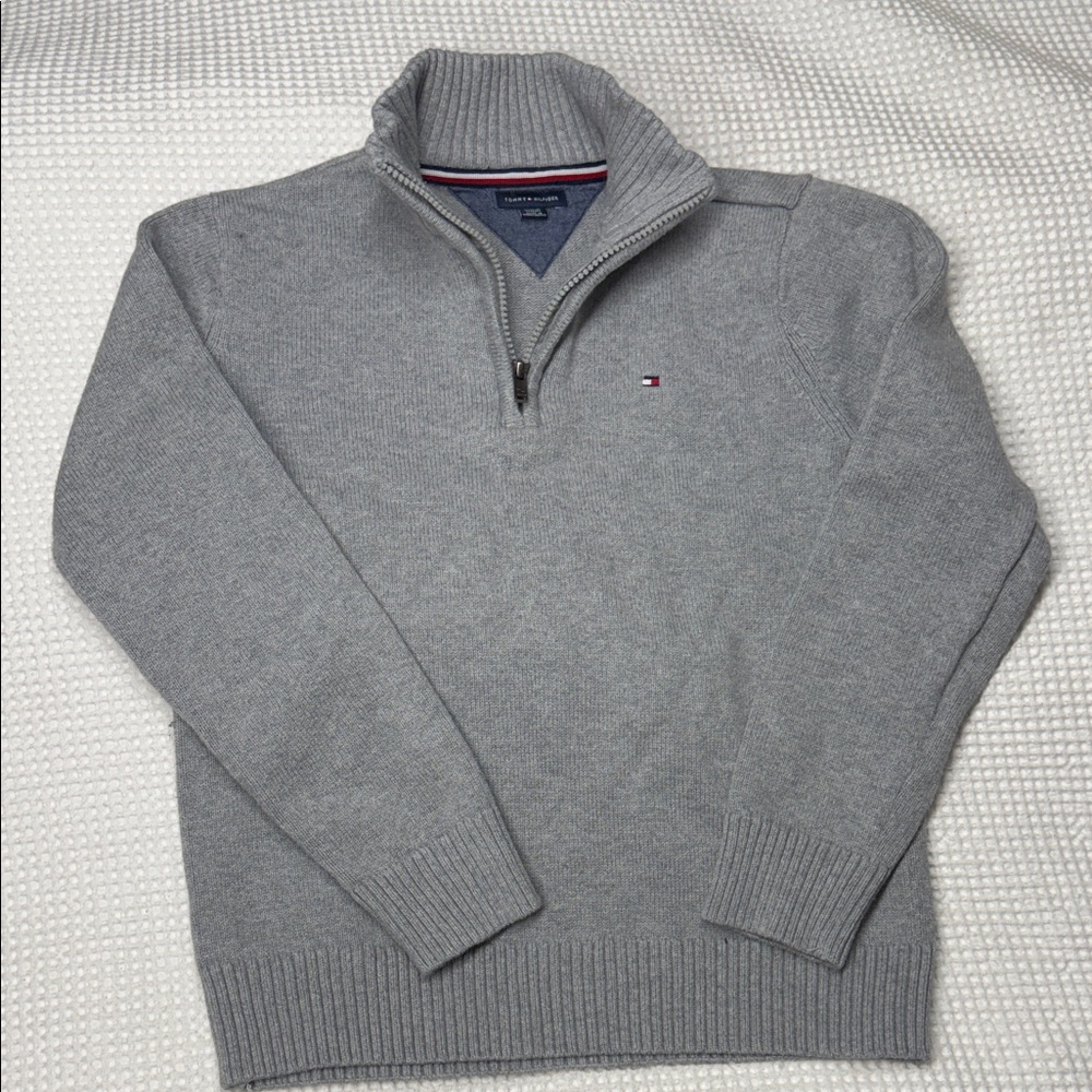Tommy Hilfiger Youth Zip-Up Gray Sweater - M (10/12)